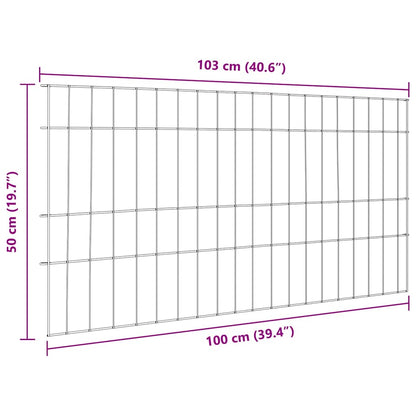 Teichzaun Set 5 pcs Grün 100 x 50 cm Stahl
