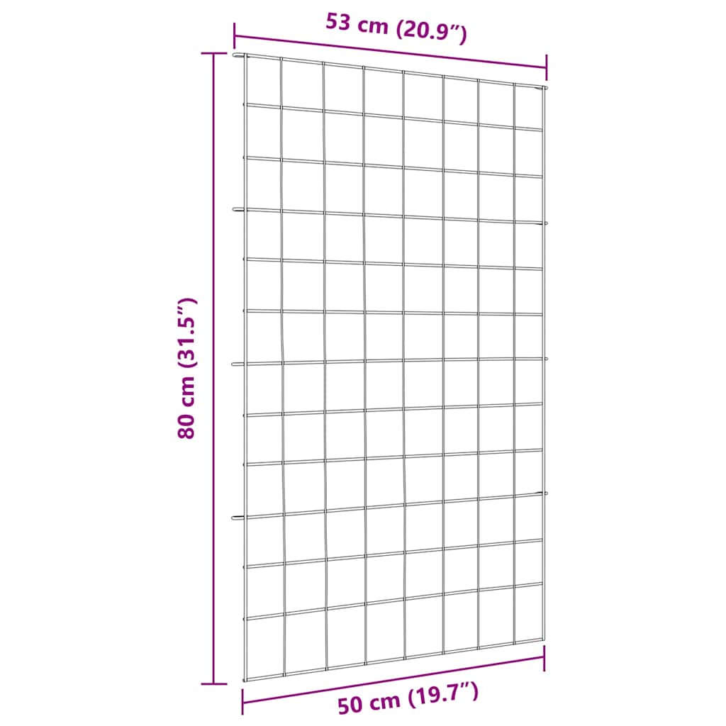 Teichzaun Set 8 pcs Grün 50 x 80 cm Stahl
