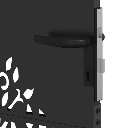 Gartentor Schwarz 85 x 125 cm Pulverbeschichteter Stahl