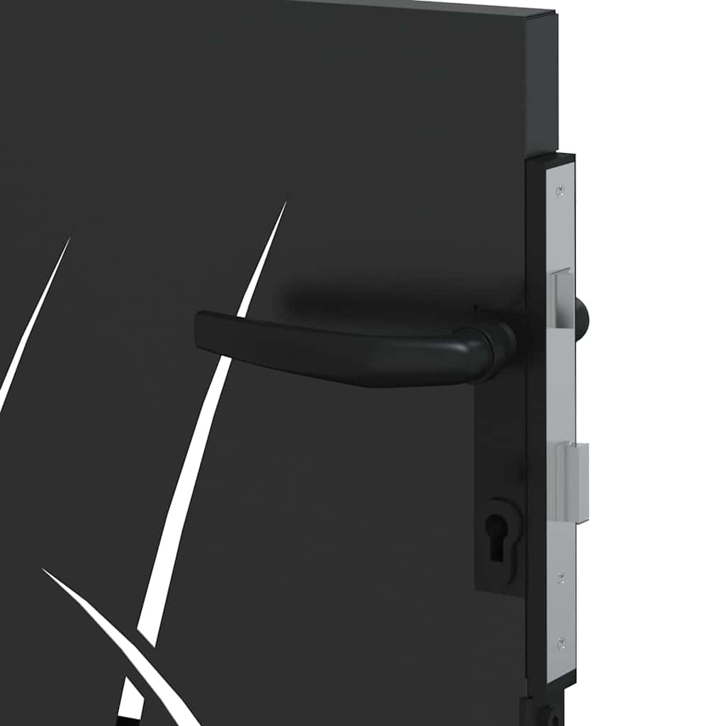 Gartentor Schwarz 85 x 100 cm Pulverbeschichteter Stahl