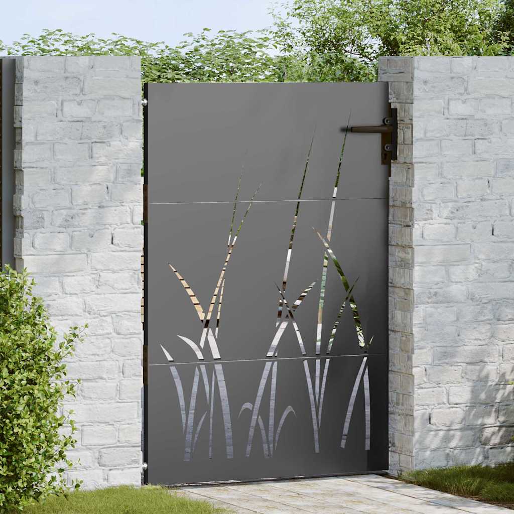 vidaXL Gartentor Schwarz 85 x 150 cm Pulverbeschichteter Stahl