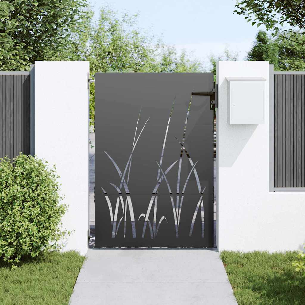 vidaXL Gartentor Schwarz 85 x 150 cm Pulverbeschichteter Stahl