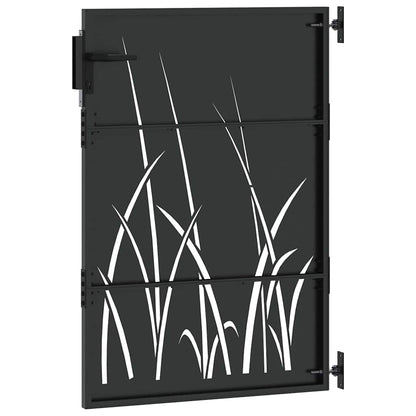 vidaXL Gartentor Schwarz 85 x 150 cm Pulverbeschichteter Stahl