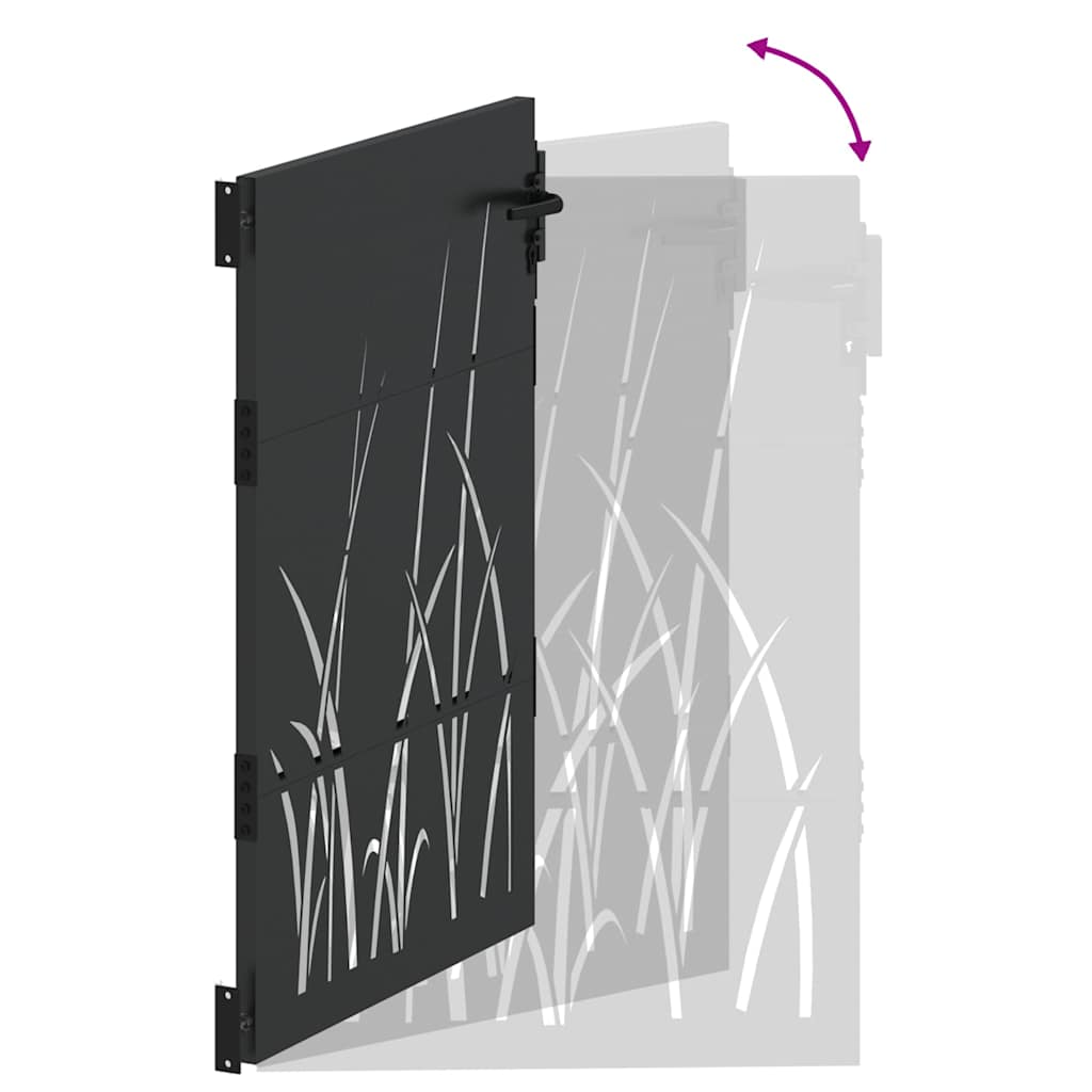 vidaXL Gartentor Schwarz 85 x 150 cm Pulverbeschichteter Stahl