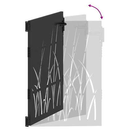 vidaXL Gartentor Schwarz 85 x 150 cm Pulverbeschichteter Stahl