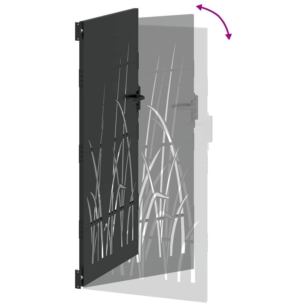 vidaXL Gartentor Schwarz 85 x 175 cm Pulverbeschichteter Stahl