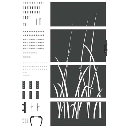 vidaXL Gartentor Schwarz 85 x 200 cm Pulverbeschichteter Stahl