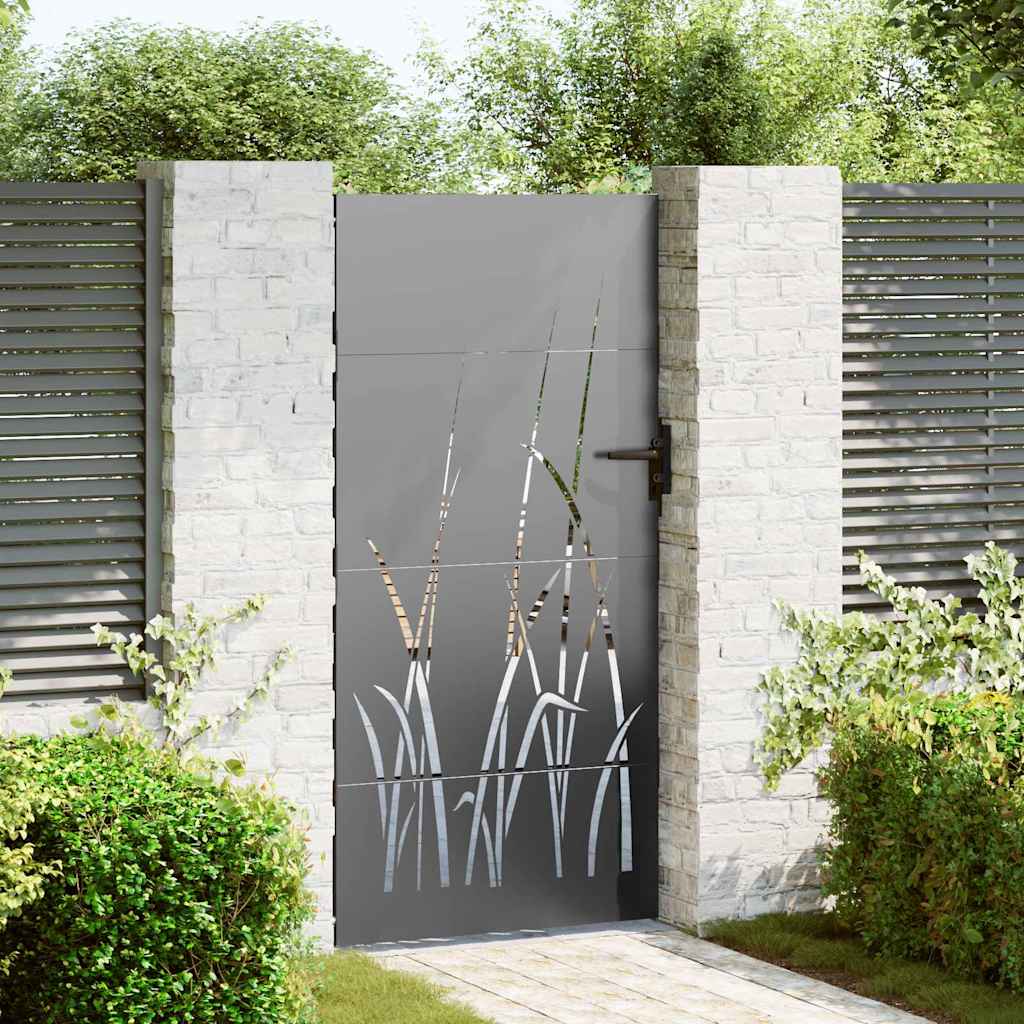 vidaXL Gartentor Schwarz 85 x 200 cm Pulverbeschichteter Stahl