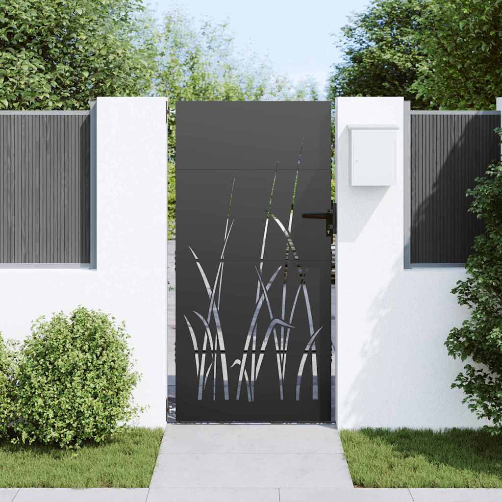 vidaXL Gartentor Schwarz 85 x 200 cm Pulverbeschichteter Stahl