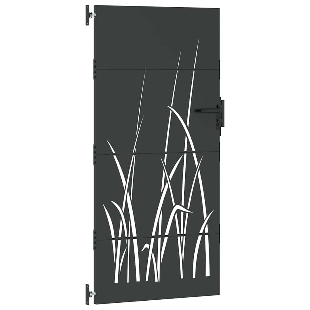 vidaXL Gartentor Schwarz 85 x 200 cm Pulverbeschichteter Stahl