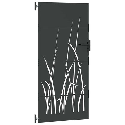 vidaXL Gartentor Schwarz 85 x 200 cm Pulverbeschichteter Stahl