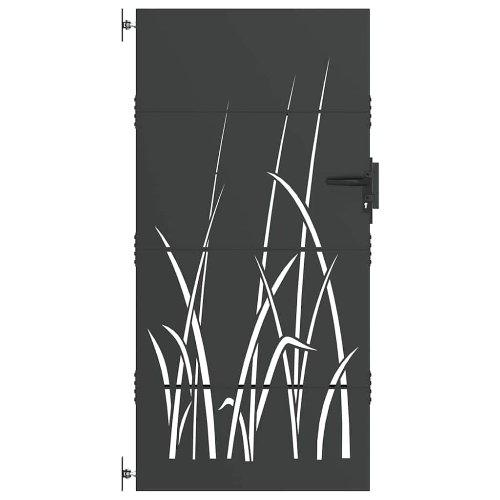 vidaXL Gartentor Schwarz 85 x 200 cm Pulverbeschichteter Stahl