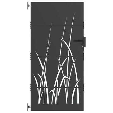 vidaXL Gartentor Schwarz 85 x 200 cm Pulverbeschichteter Stahl