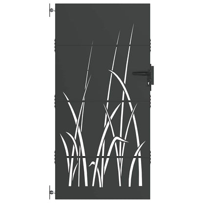 vidaXL Gartentor Schwarz 85 x 200 cm Pulverbeschichteter Stahl