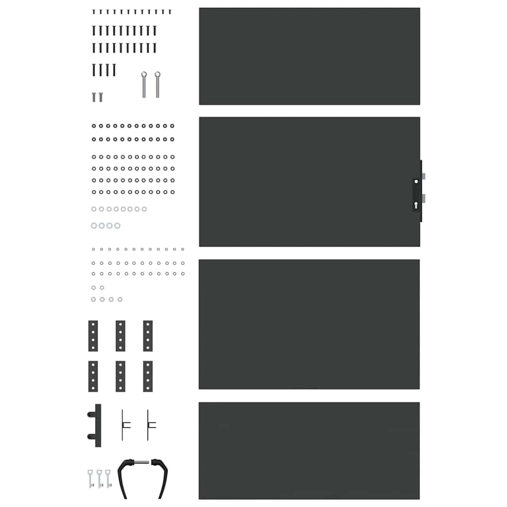 vidaXL Gartentor Schwarz 85 x 175 cm Pulverbeschichteter Stahl