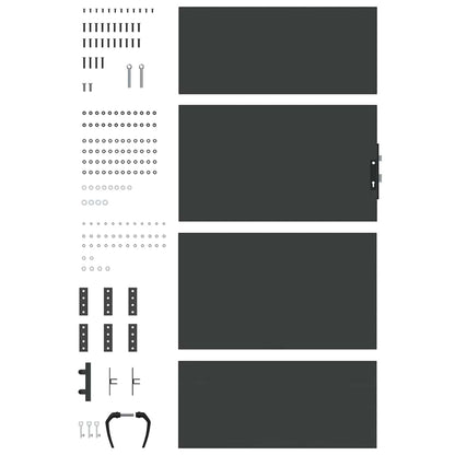 vidaXL Gartentor Schwarz 85 x 175 cm Pulverbeschichteter Stahl