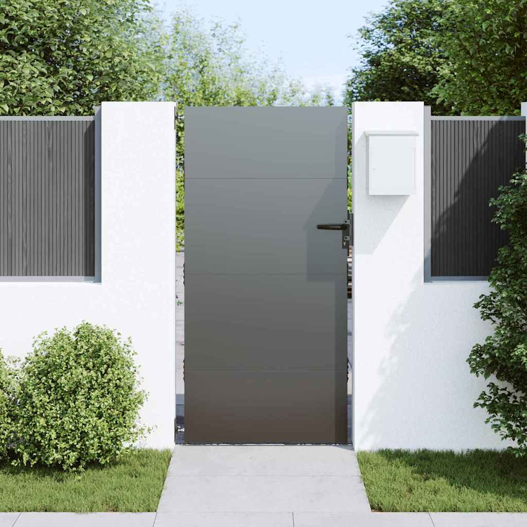 vidaXL Gartentor Schwarz 85 x 175 cm Pulverbeschichteter Stahl