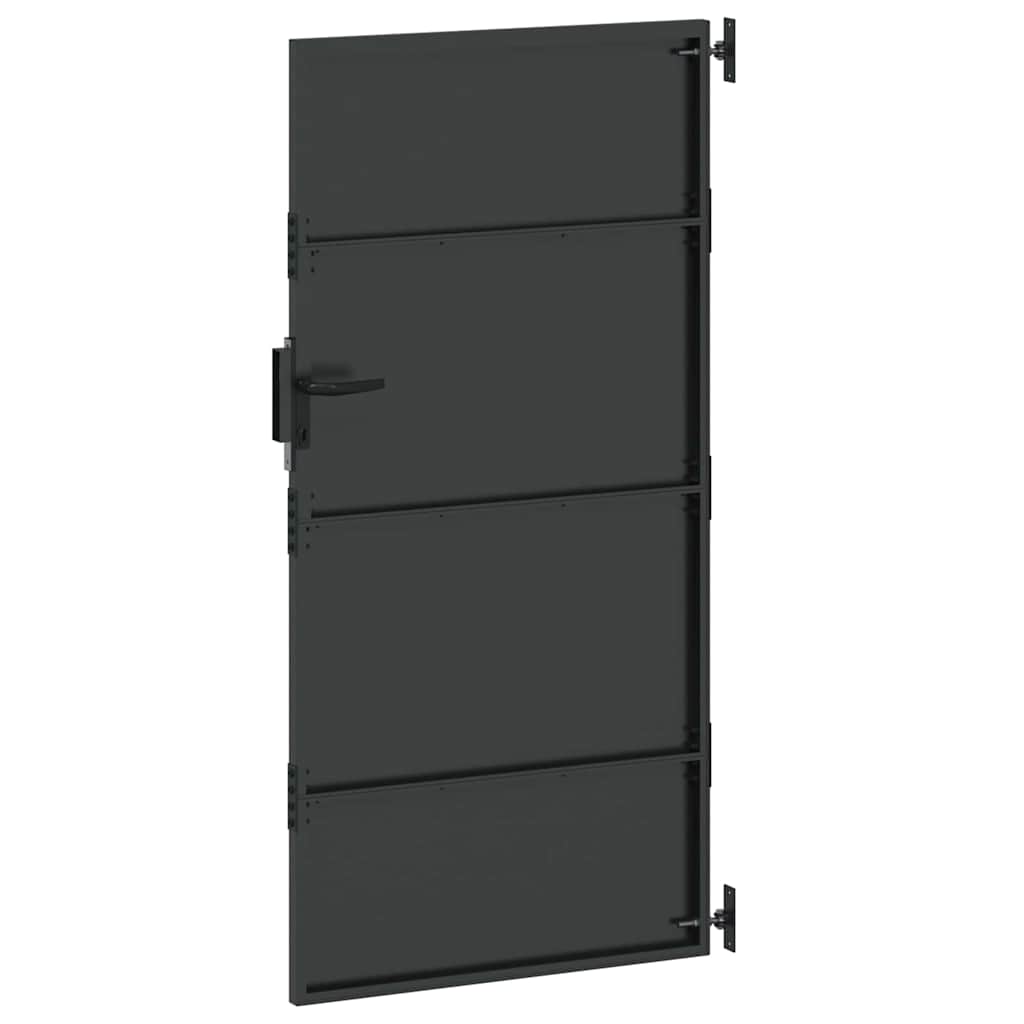 vidaXL Gartentor Schwarz 85 x 175 cm Pulverbeschichteter Stahl