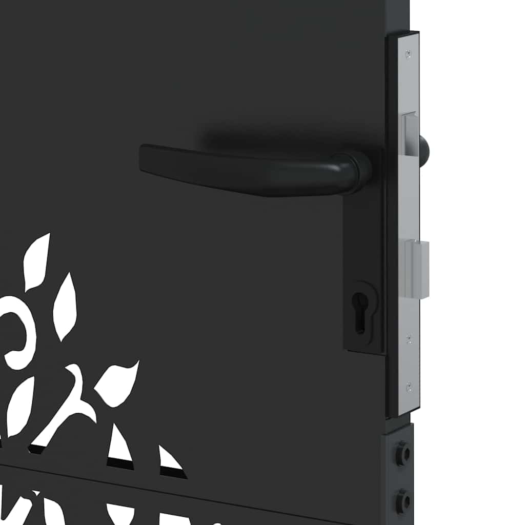 Gartentor Schwarz 110 x 130 cm Pulverbeschichteter Stahl