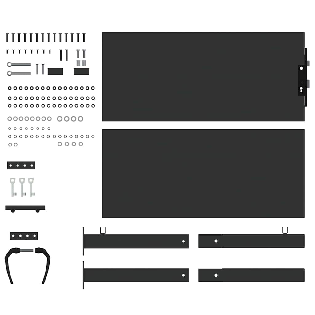 vidaXL Gartentor Schwarz 85 x 105 cm Pulverbeschichteter Stahl