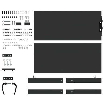 vidaXL Gartentor Schwarz 85 x 105 cm Pulverbeschichteter Stahl