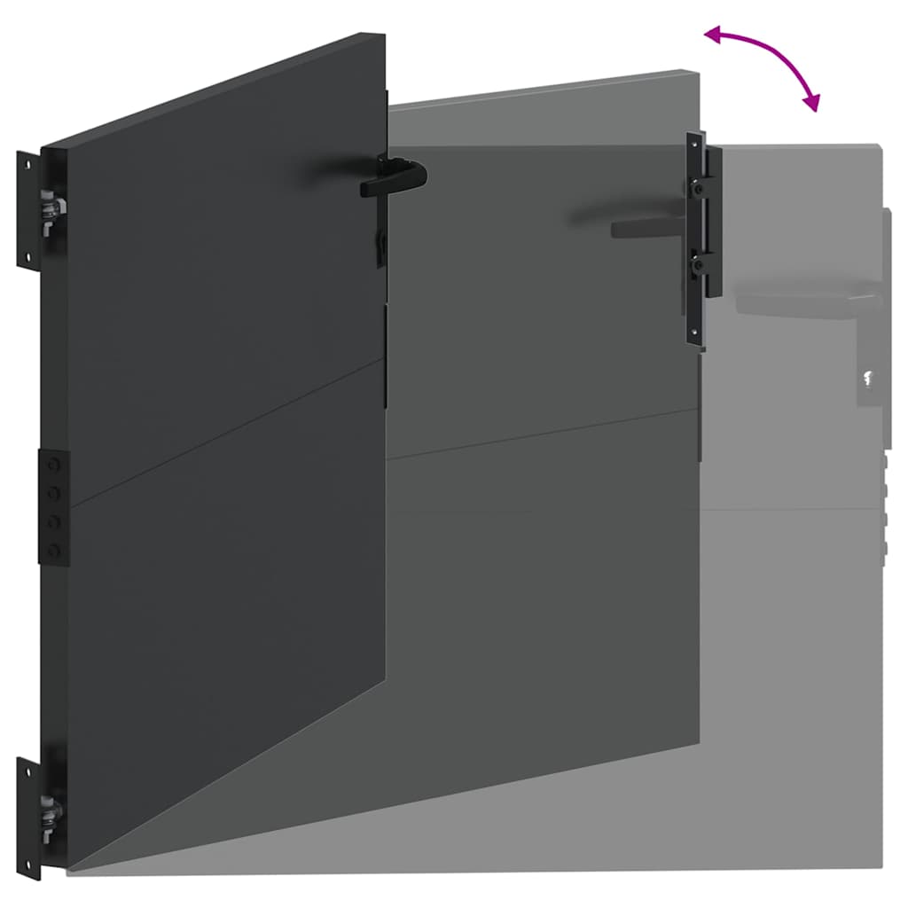 vidaXL Gartentor Schwarz 85 x 105 cm Pulverbeschichteter Stahl