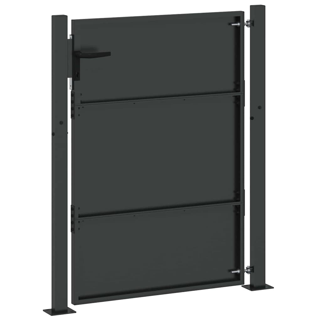 vidaXL Gartentor Schwarz 110 x 155 cm Pulverbeschichteter Stahl