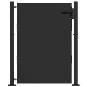 vidaXL Gartentor Schwarz 110 x 155 cm Pulverbeschichteter Stahl