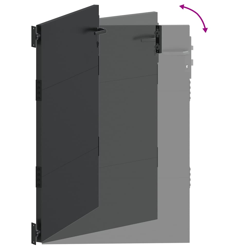 vidaXL Gartentor Schwarz 110 x 155 cm Pulverbeschichteter Stahl