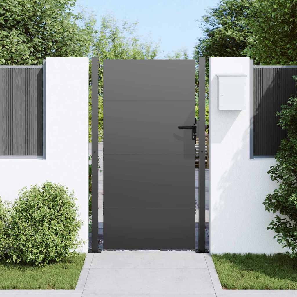 vidaXL Gartentor Schwarz 105 x 200 cm Pulverbeschichteter Stahl