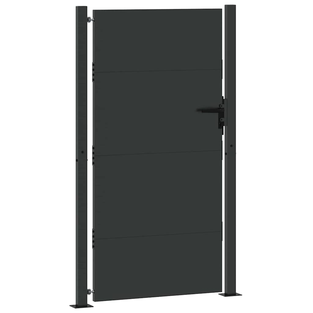 vidaXL Gartentor Schwarz 105 x 200 cm Pulverbeschichteter Stahl