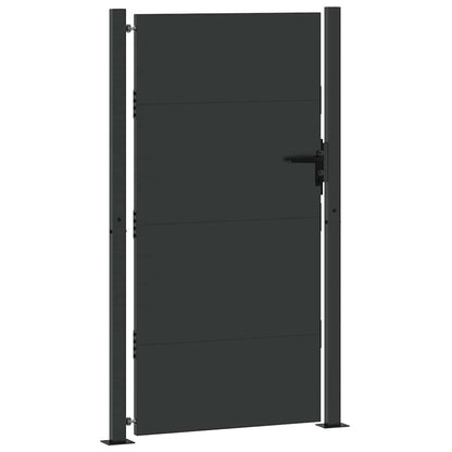 vidaXL Gartentor Schwarz 105 x 200 cm Pulverbeschichteter Stahl