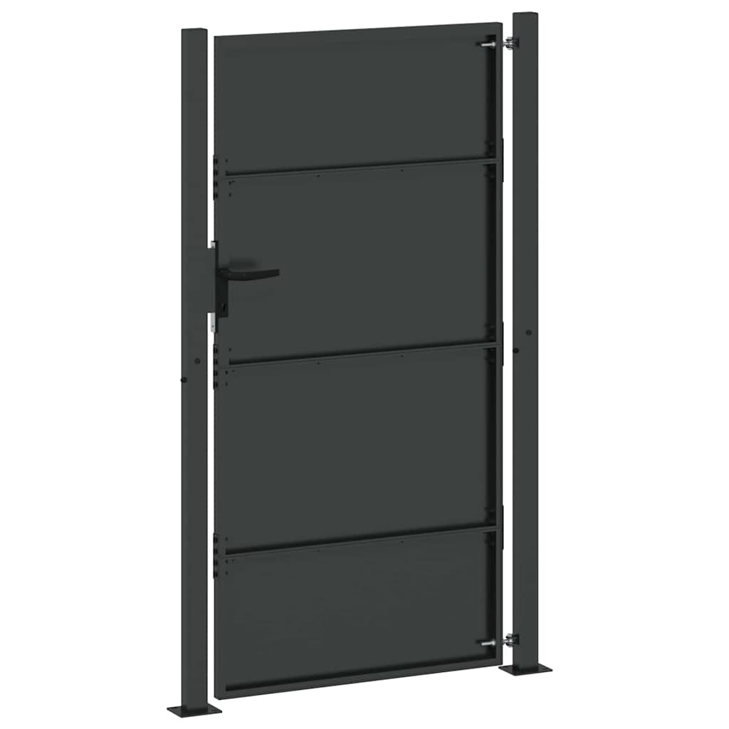 vidaXL Gartentor Schwarz 105 x 200 cm Pulverbeschichteter Stahl