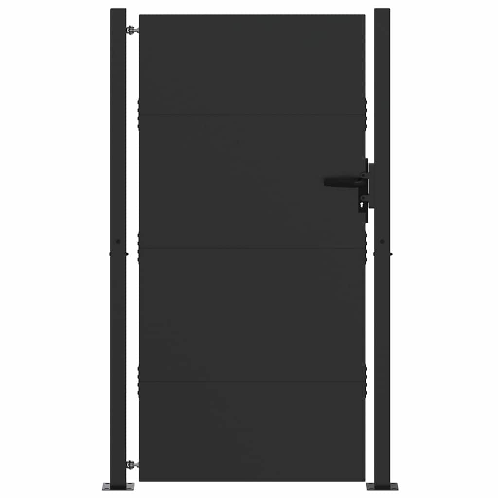 vidaXL Gartentor Schwarz 105 x 200 cm Pulverbeschichteter Stahl