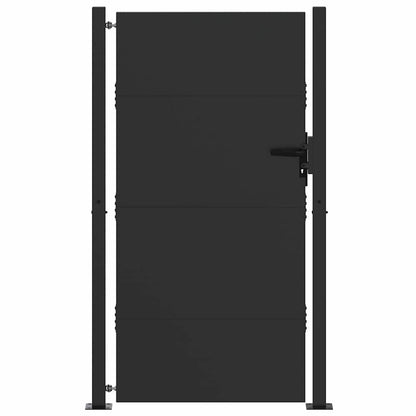 vidaXL Gartentor Schwarz 105 x 200 cm Pulverbeschichteter Stahl