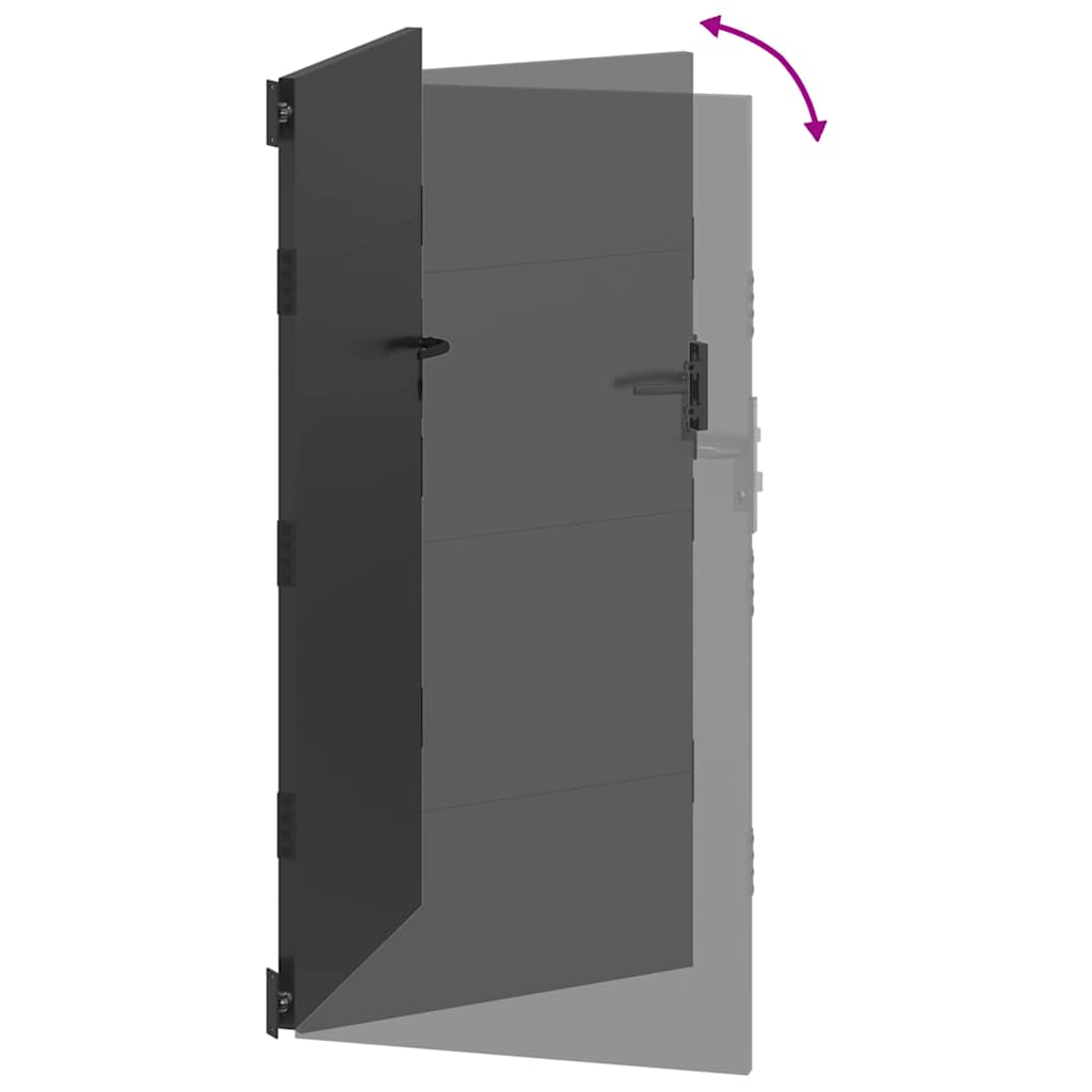 vidaXL Gartentor Schwarz 105 x 200 cm Pulverbeschichteter Stahl