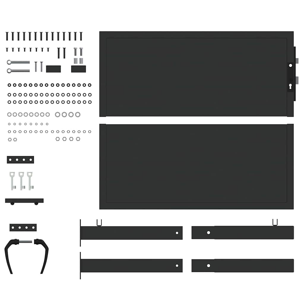 vidaXL Gartentor Schwarz 85 x 105 cm Pulverbeschichteter Stahl