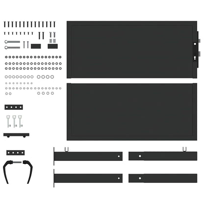 vidaXL Gartentor Schwarz 85 x 105 cm Pulverbeschichteter Stahl