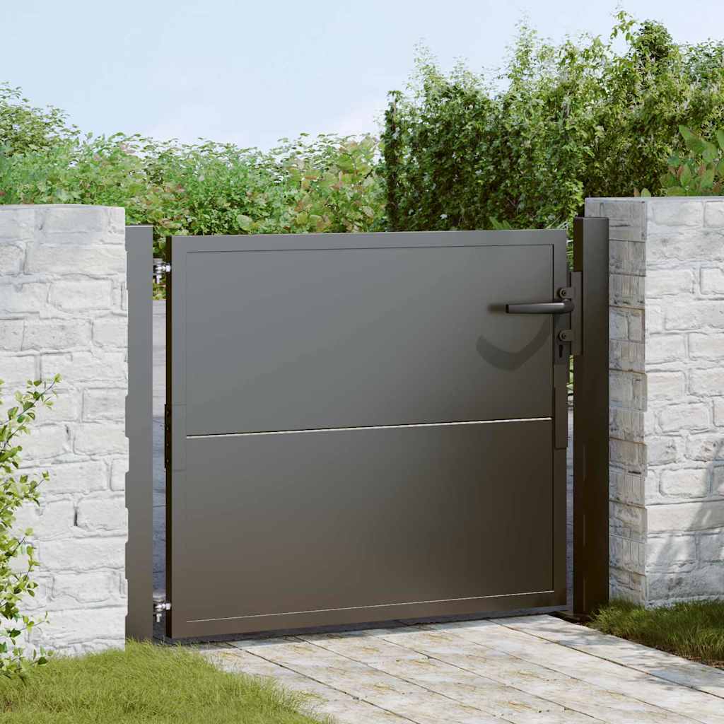 vidaXL Gartentor Schwarz 85 x 105 cm Pulverbeschichteter Stahl