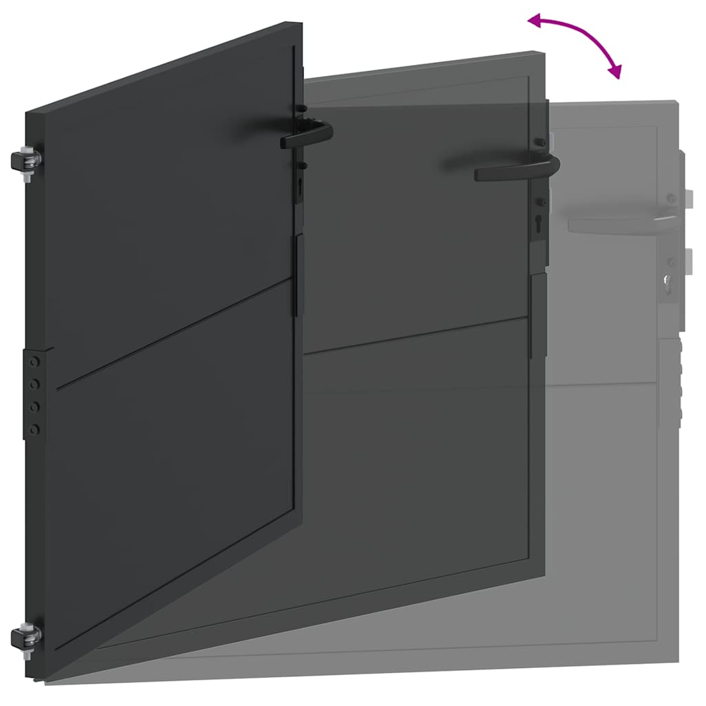 vidaXL Gartentor Schwarz 85 x 105 cm Pulverbeschichteter Stahl