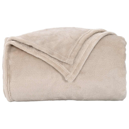 Überwurfdecke Beige 130 x 150 cm Fleece