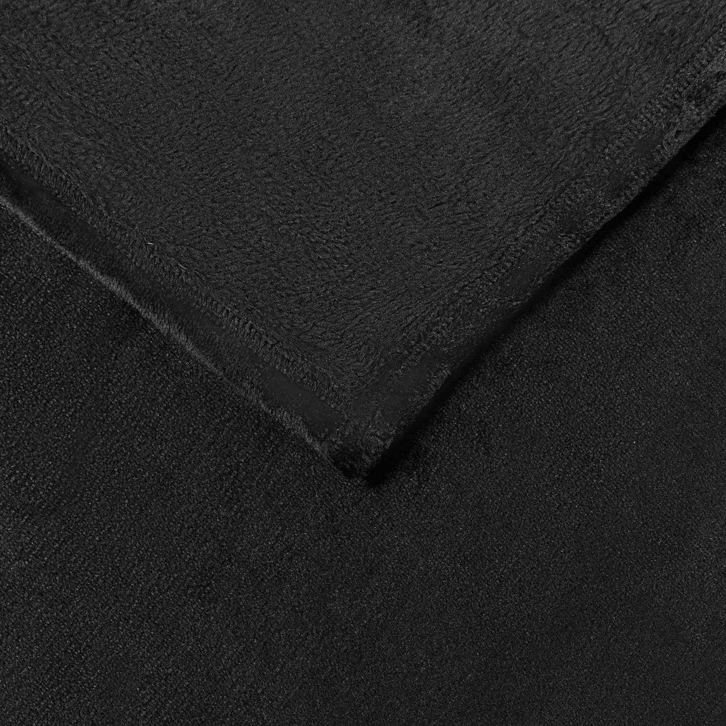Überwurfdecke Schwarz 130 x 150 cm Fleece