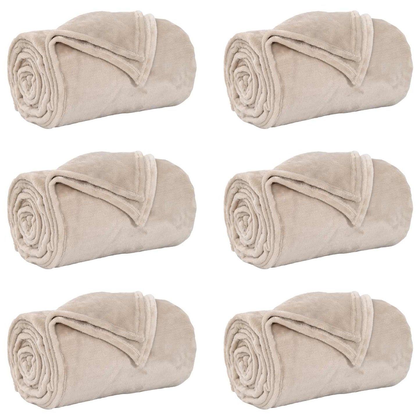 Wohndecken 6 pcs Beige 150 x 200 cm Fleece