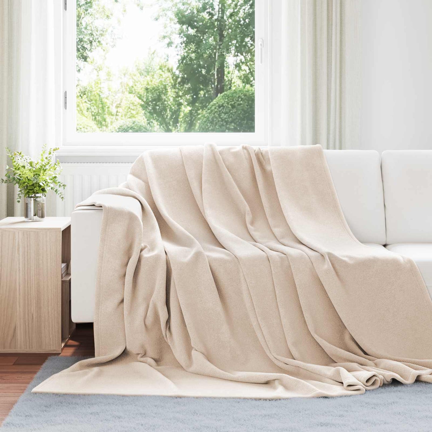 Wohndecken 6 pcs Beige 240 x 270 cm Fleece