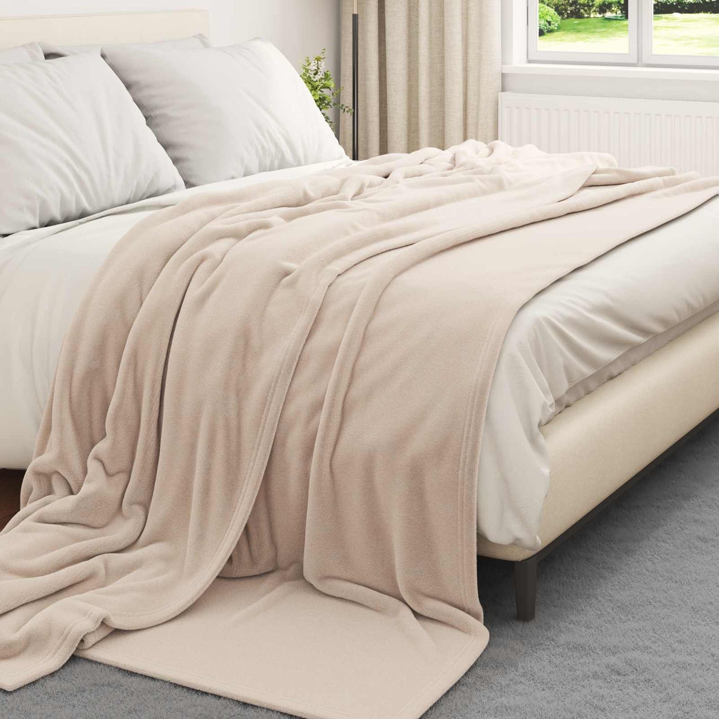 Wohndecken 6 pcs Beige 240 x 270 cm Fleece