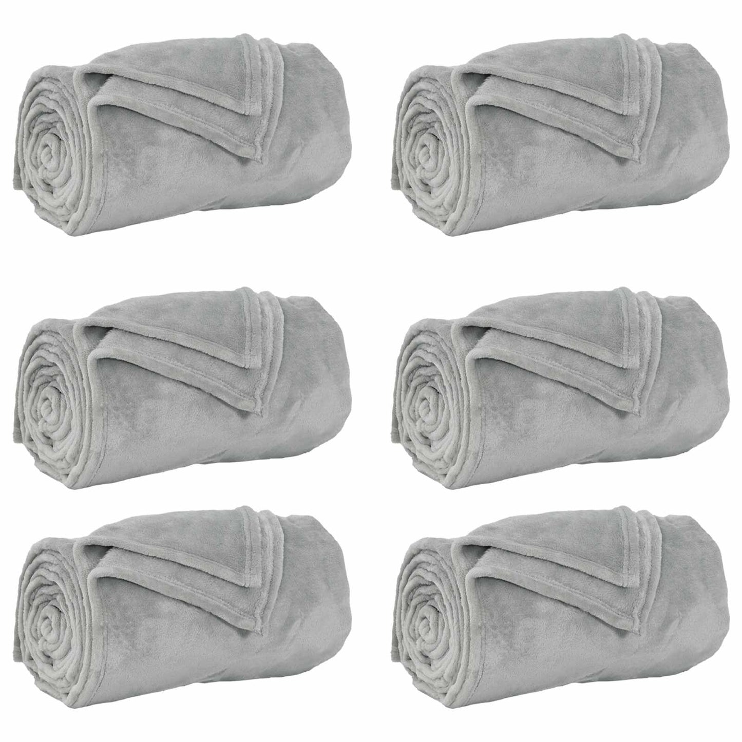 Wohndecken 6 pcs Grau 150 x 200 cm Fleece