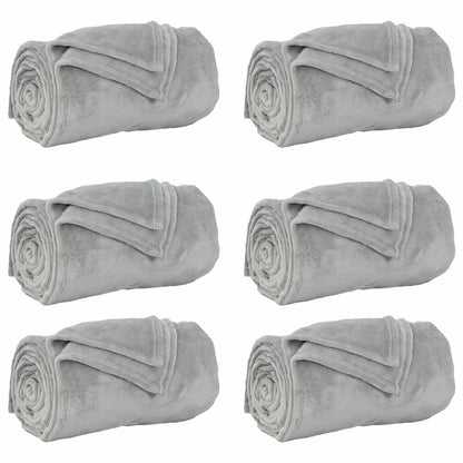 Wohndecken 6 pcs Grau 150 x 200 cm Fleece