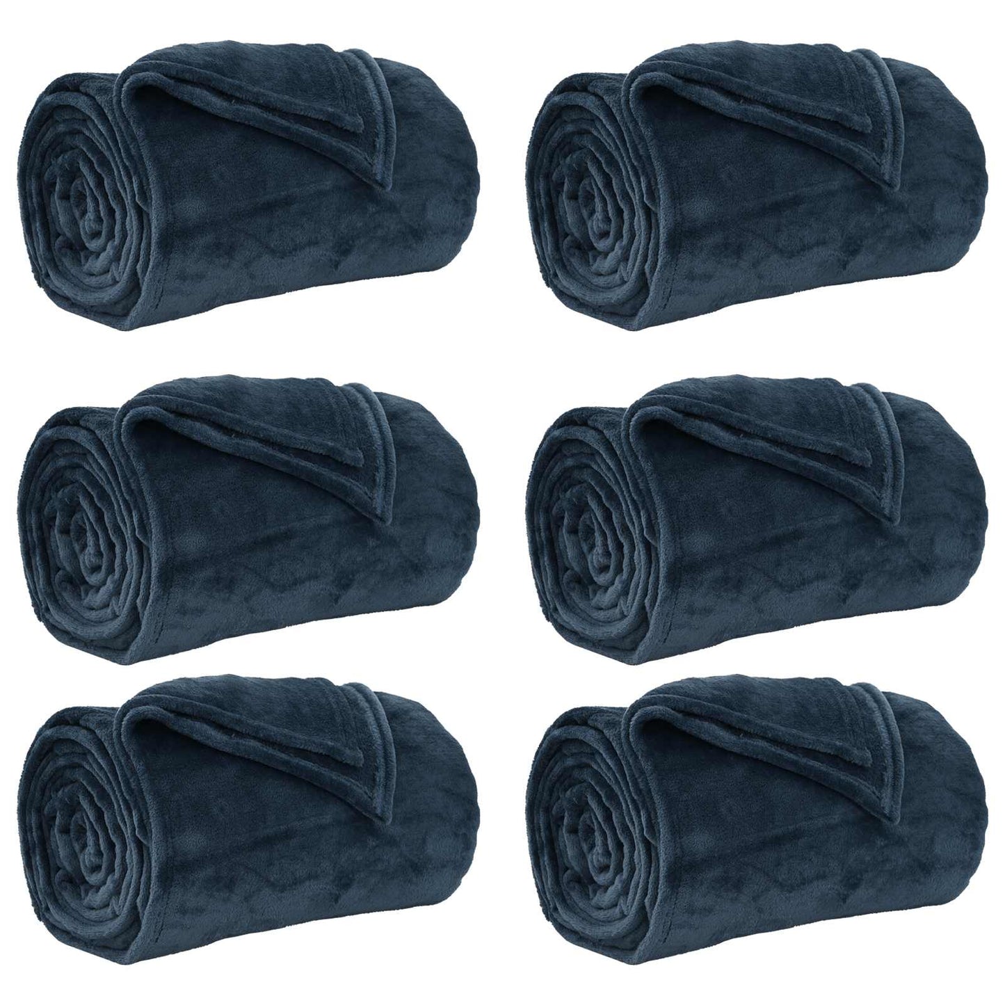 Wohndecken 6 pcs Marineblau 220 x 240 cm Fleece