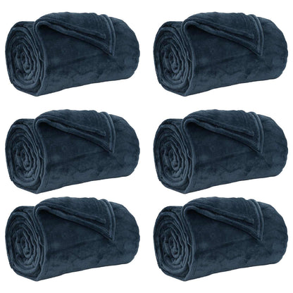 Wohndecken 6 pcs Marineblau 220 x 240 cm Fleece