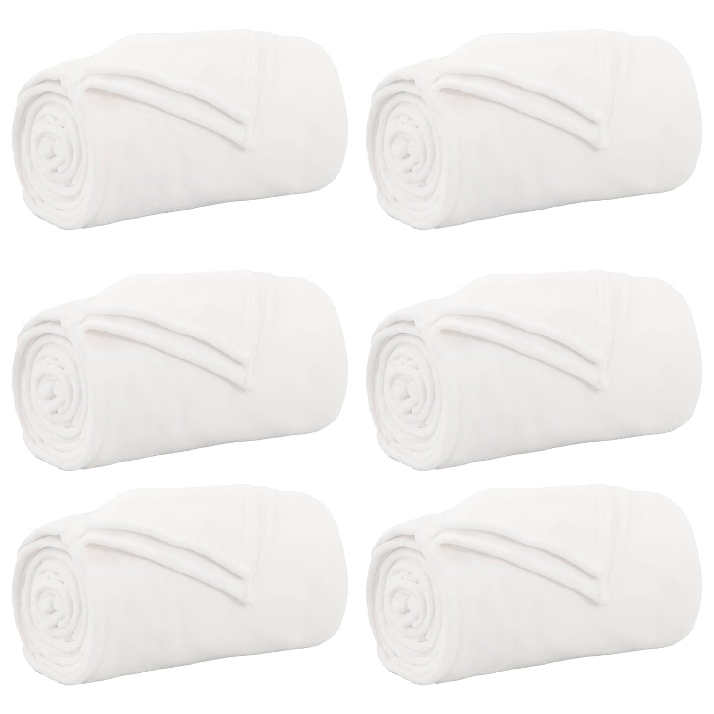 Wohndecken 6 pcs Weiß 240 x 270 cm Fleece